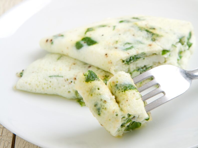 Classic protein omelette with ingredients in the egg diet for weight loss
