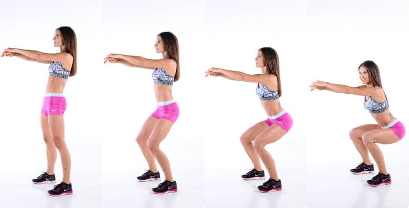 Squat to lose weight and strengthen leg and back muscles